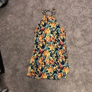 Flower Print Halter Dress